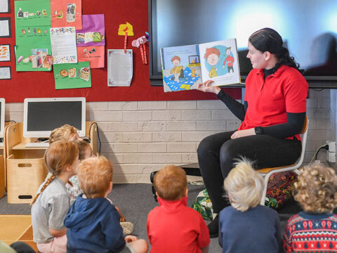 Teacher is teaching the novel to the kids